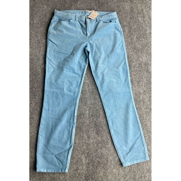 Peter Millar Pants Womens 10 Sky Blue Corduroy Straight Golf Active‎ NEW $129 - Picture 2 of 10